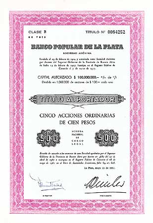 Banco Popular de La Plata S.A.