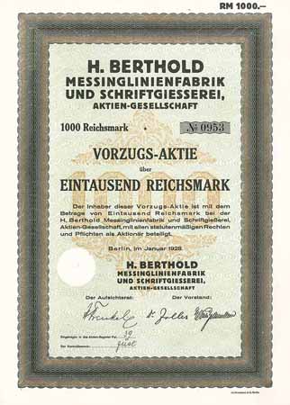 H. Berthold Messinglinienfabrik und Schriftgiesserei AG