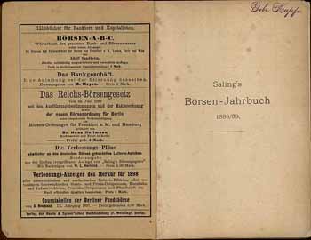 Saling’s Börsen-Jahrbuch für 1898/99 - Zweiter (finanzieller) Teil