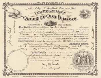 Rebekah Lodge No. 6, Independant Order of Odd Fellows