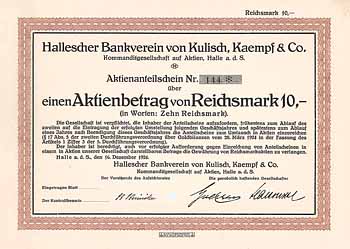 Hallescher Bankverein von Kulisch, Kaempf & Co. KGaA