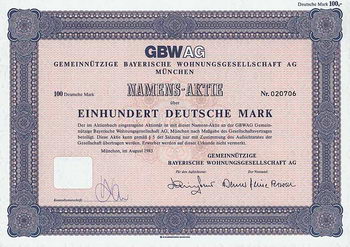 GBWAG Gemeinnützige Bayerische Wohnungsgesellschaft AG
