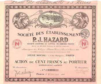 Soc. des Établissements P. J. Hazard S.A.