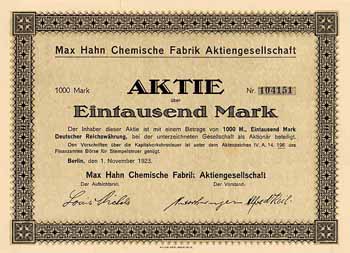 Max Hahn Chemische Fabrik AG