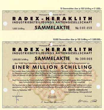 Radex-Heraklith Industriebeteiligungs AG (2 Stücke)