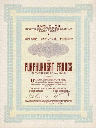 Karl Zuck Industrie-Bedarf AG