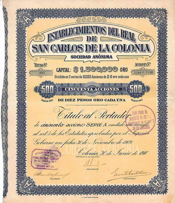 Establecimientos del Real de San Carlos de la Colonia S.A.