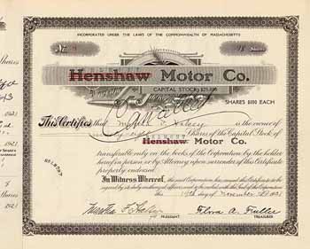 Belmont Motor Co. (ehemals Henshaw Motor Co.)