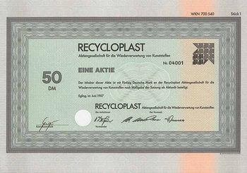 RECYCLOPLAST AG für die Wiederverwertung von Kunststoffen