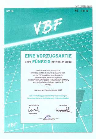 VBF Vermittlungsges. für Versicherungen, Finanzierungen und Kapitalanlagen AG