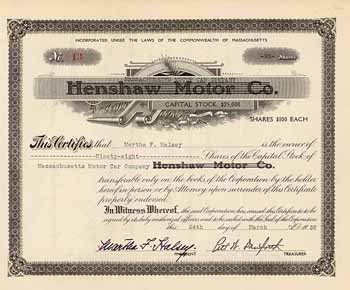 Massachusetts Motor Car Co. (ehemals Henshaw Motor Co.)