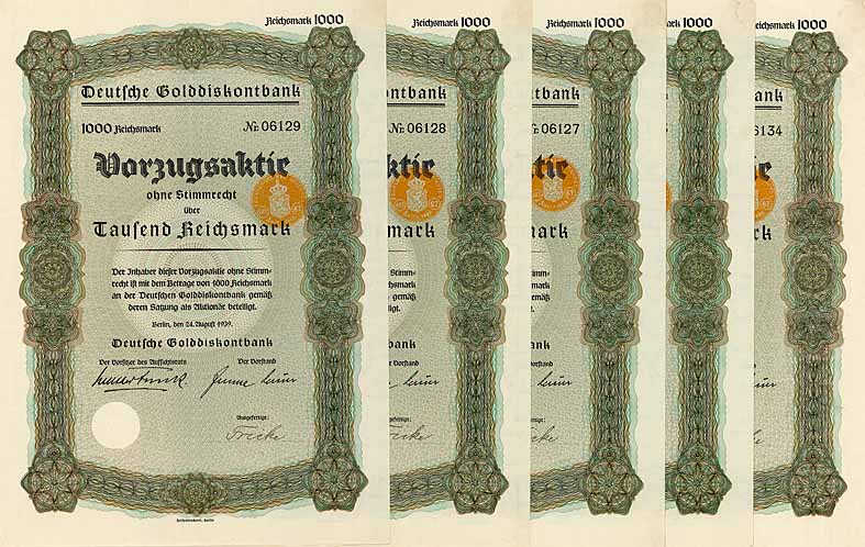 Deutsche Golddiskontbank (98 Stück)