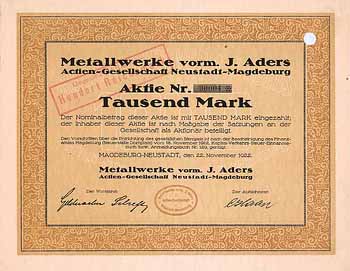Metallwerke vorm. J. Aders AG