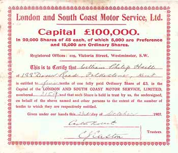 London & South Coast Motor Service Ltd.