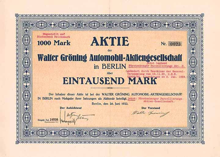 Walter Gröning Automobil-AG