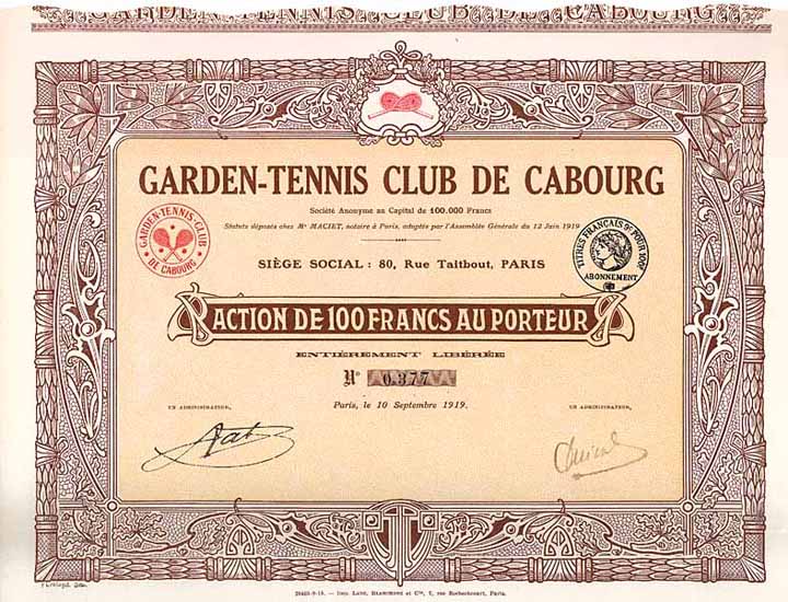 Garden-Tennis Club de Cabourg S.A.