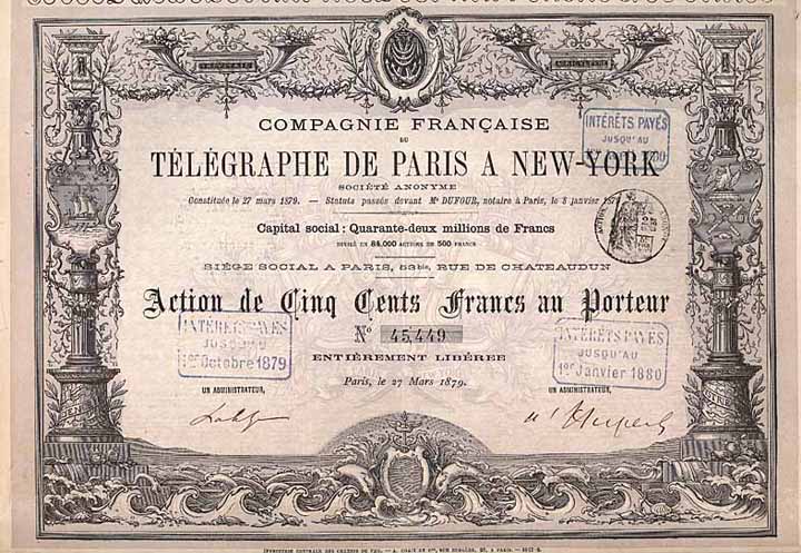 Cie. Française de Télégraphe de Paris à New-York S.A.