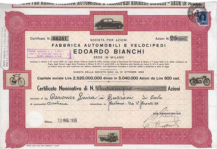 S.p.A. Fabbrica Automobili e Velocipedi Edoardo Bianchi