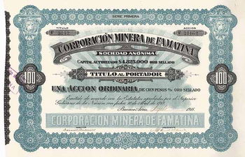 Corporación Minera de Famatina S.A.
