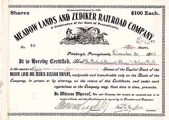 Meadow Lands & Zediker Railroad