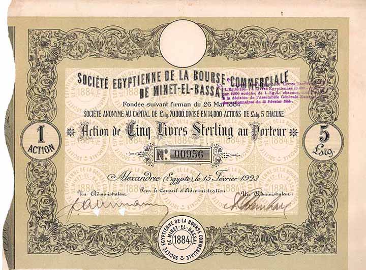 Soc. Egyptienne de la Bourse Commerciale de Minet-el-Bassal