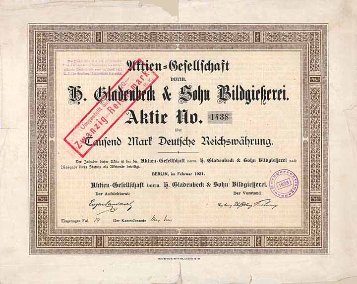 AG vorm. H. Gladenbeck & Sohn Bildgießerei