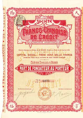 Soc. Franco-Chinoise de Crédit S.A.