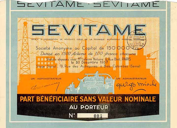 SEVITAME Soc. d‘Exploitation de Vehicles Issus de la Technique Automobile Moderne Économique S.A.