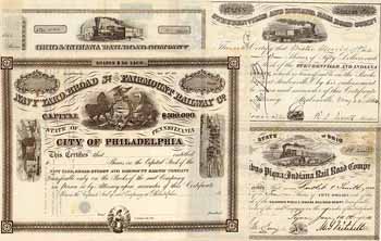 Epochen-Konvolut US Eisenbahnen 1850-1860er Jahre (7 Stück)