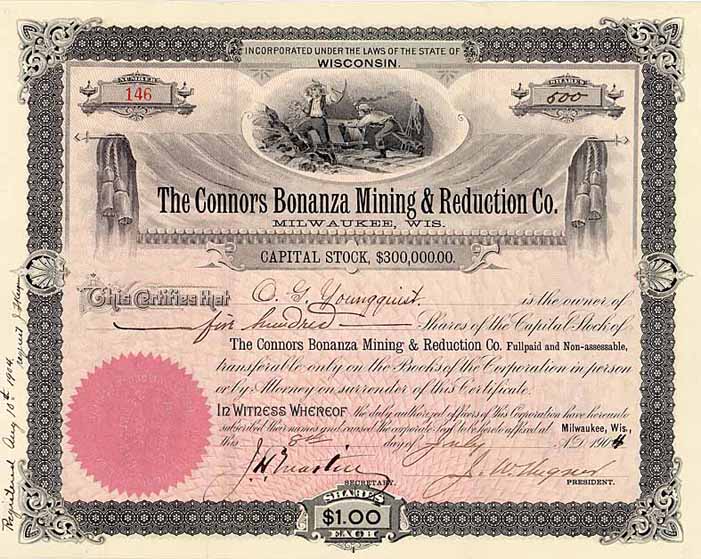 Connors Bonanza  Mining & Reduction Co.