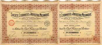 Soc. Lyonnaise d’Industrie Mécanique S.A. (2 Stücke)