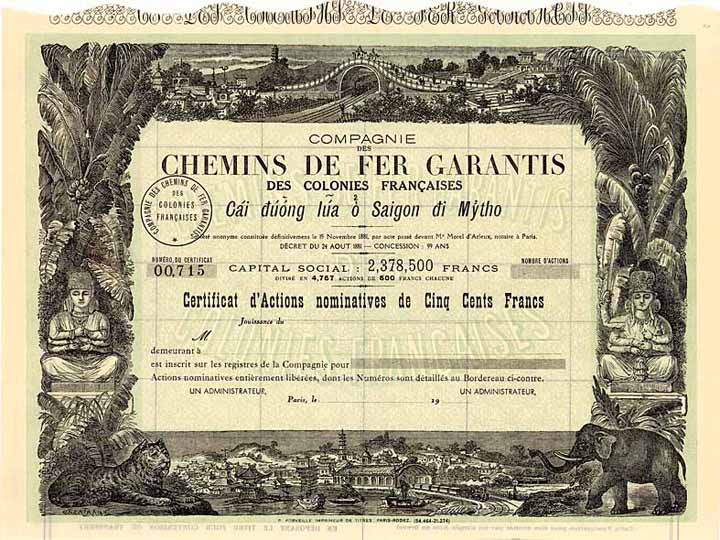 Cie. des Chemin de Fer Garantis des Colonies Francaises