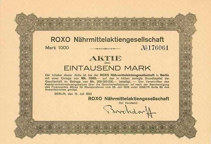 ROXO Nährmittelaktiengesellschaft