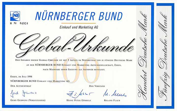 Nürnberger Bund Einkauf und Marketing AG (2 Stücke)