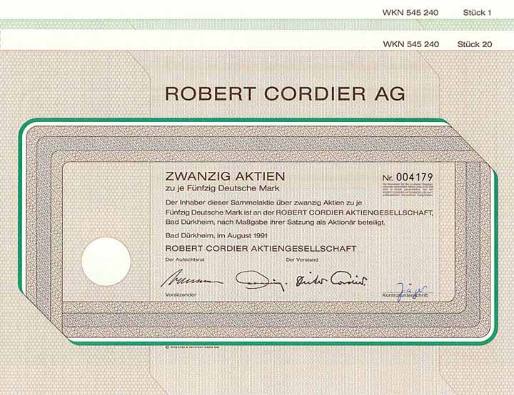 Robert Cordier AG (2 Stücke)