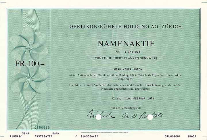 Oerlikon-Bührle Holding AG