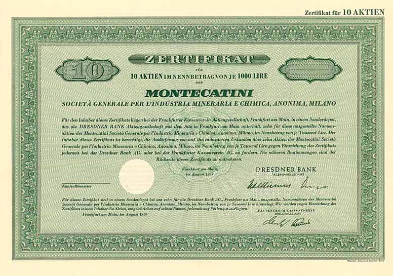 Montecatini Societa Generale per l'Industria Mineraria e Chimica Anonima