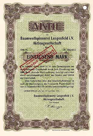 Baumwollspinnerei Lengenfeld i. V. AG