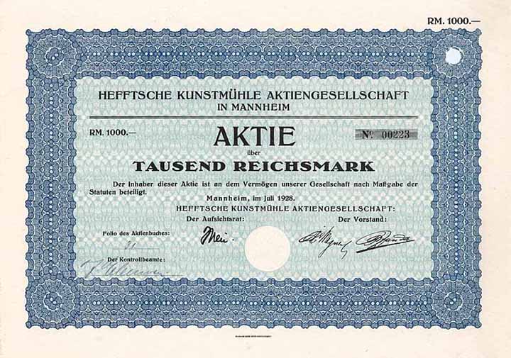 Hefftsche Kunstmühle AG
