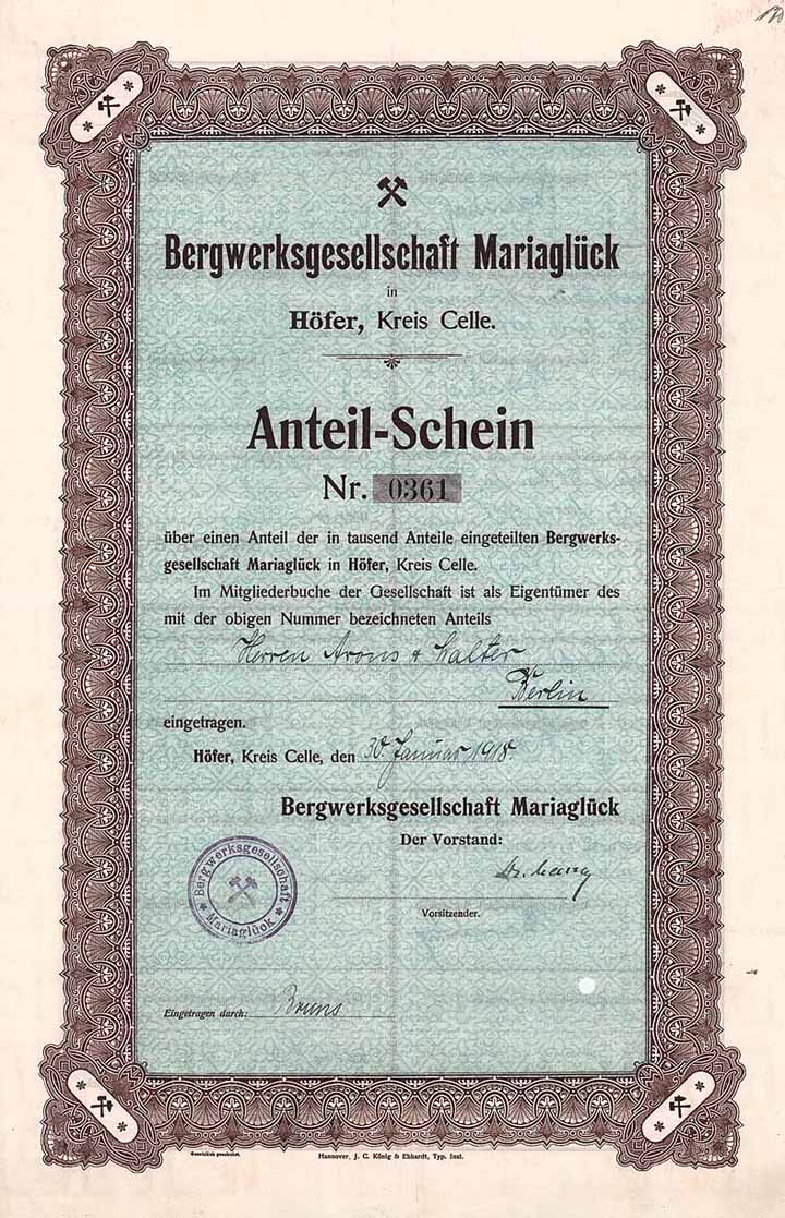 Bergwerksgesellschaft Mariaglück