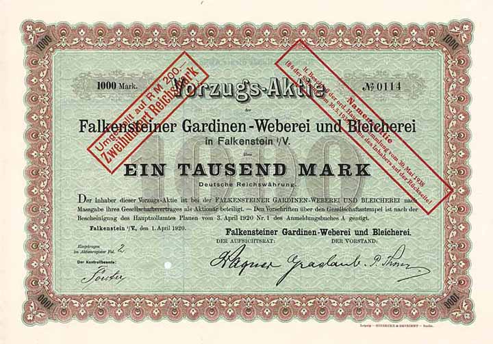 Falkensteiner Gardinen-Weberei und Bleicherei