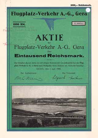 Flugplatz-Verkehr AG (Datum überstempelt: 10.4.1929)