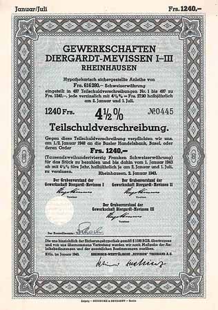 Gewerkschaften Diergardt-Mevissen I-III