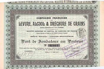 Cie. Francaise des Levure, Alcool & Dréchure de Grains (Anciens Etablissements A. & B. Vagniez) S.A.