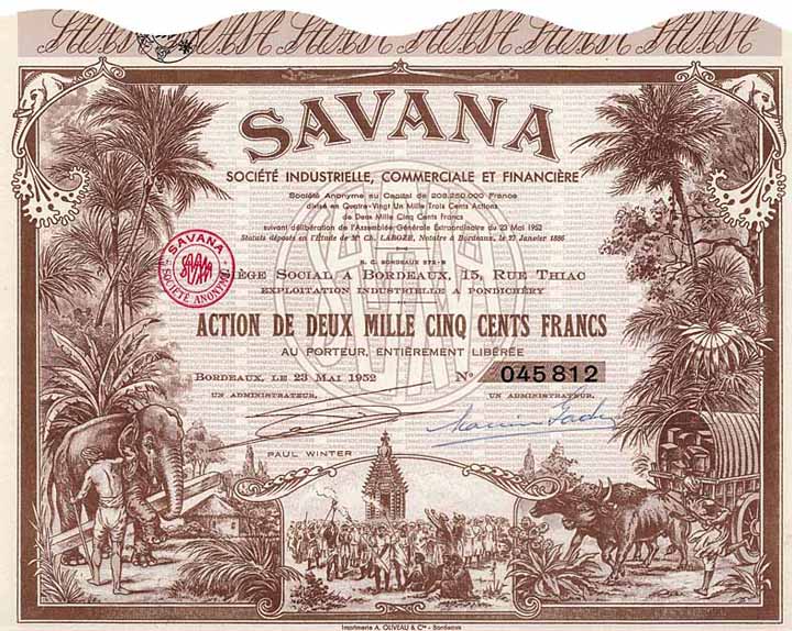 SAVANA Société Industrielle, Commerciale et Financière S.A.