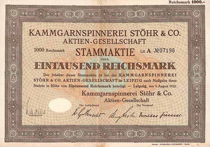 Kammgarnspinnerei Stöhr & Co. AG