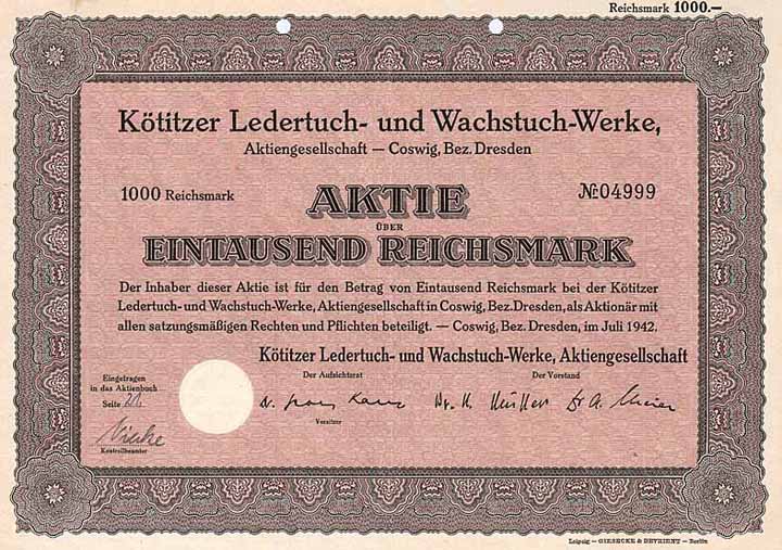 Kötitzer Ledertuch- und Wachstuch-Werke AG