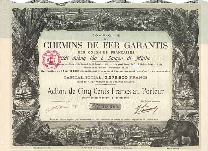 Cie. des Chemin de Fer Garantis des Colonies Francaises