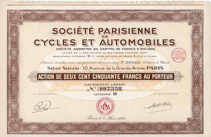 Soc. Parisienne de Cycles et Automobiles