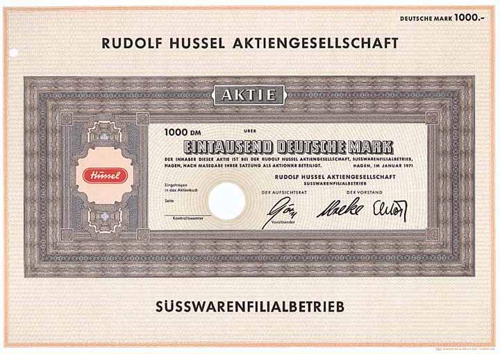 Rudolf Hussel AG Süsswarenfilialbetrieb